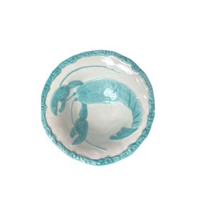 Homár mintás mély tálka 18 cm türkiz