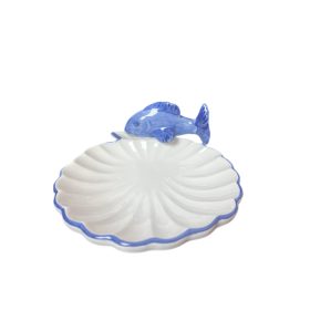 Hal mintás tálka 14*10 cm kék