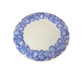 Kagyló mintás lapos tál 35 cm kék
