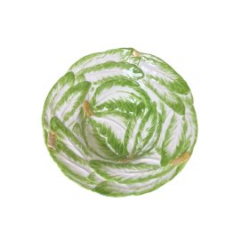 Articsókás mély tál 26 cm fehér-zöld