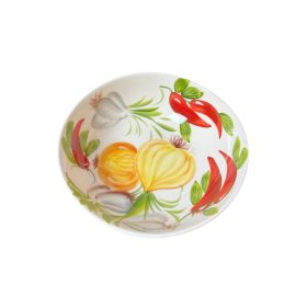 Fehér tál zöldség mintával 31 cm