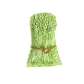   Fakanál tartó tálka 25*11 cm "zöld" búza mintás