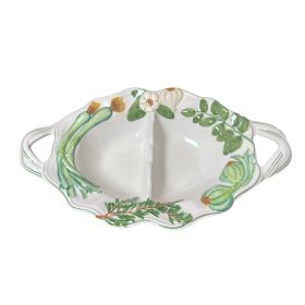 Fokhagyma mintás mély, ovális tál 39*30 cm 2 részes