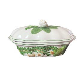 Fokhagyma mintás mély tál 32*17 cm fedeles