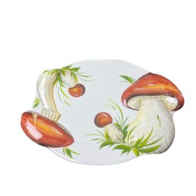Gomba mintás lapos tál 28*21 cm